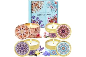 DERDUFT Candles Gifts for Women, Scented Candles, Soy Wax Candles Gift Set, Lavender & Vanilla, Linen, Apple Cinnamon, Sandalwood & Rose for Mother Gifts