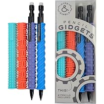 4 Pencil Gidgets KEWUF - Cover In Silicone Texture Per Matite, Anti-Stress, Per Concentrazione Silenziosa
