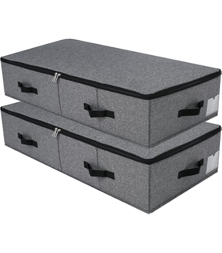 Lot De 2 Boîtes De Rangement Sous Le Lit Avec Couvercle - 45 Litres, 81x40x14,5 Cm - Pour Vêtements, Literie, Jouets - Gain De Place