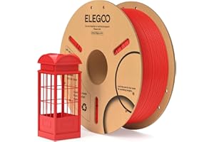 ELEGOO Filament PLA 1.75mm Rouge 1KG, Filament pour Imprimante 3D Précision Dimensionnelle +/- 0.02mm Bobine de Carton Filament d'Impression 3D Convient à la plupart des Imprimantes 3D FDM