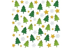 BOYATONG 280+ Pegatinas Navidad de Goma Eva Purpurina - Estrellas, Copos de Nieve, Árboles - Para Niños y Regalos