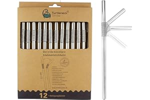 TURTLENECK StrawBros | JEDYNA 𝗭𝗚𝗜𝗡𝗔𝗡𝗔 słomka ze stali nierdzewnej | opatentowana i z atestem higienicznym | słomka ze stali nierdzewnej, słomka metalowa wielokrotnego użytku, słomki do picia ze stali nierdzewnej, słomki metalowe