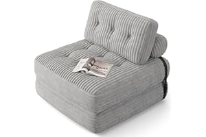 Xbro Sofá Cama Plegable con Respaldo Reclinable, Sillón Convertible en Cama 2 en 1 Portátil para Espacios Pequeños, Tela de Pana con Relleno de Espuma, 190 x 85 cm Desplegado