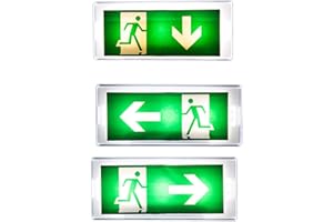 SHOPVG éclairages de sécurité à LED, classe de protection : IP 20, panneau d'indication de sortie/de secours, lumineux