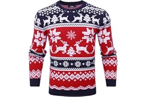 iClosam Maglione Natalizio Unisex Donna Uomo Invernale Stampare Cotone Ugly Sweater Pullover Maglieria Maglia Felpa Maglioni Sweatshirt Christmas Jumper