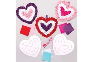 Kit Decorazioni Cuore con Carta Velina Baker Ross (confezione da 5)- Creativi articoli artigianali per bambini da realizzare e decorare.