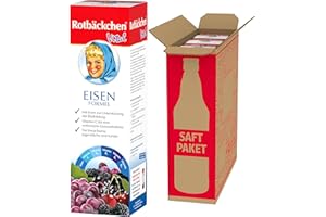 ‎ROTBÄCKCHEN ROTBÄCKCHEN Vital Eisen Formel 3er Pack (3 x 450 ml) - Nahrungsergänzungsmittel mit Eisen und Vitamin C, B1, B2, B6 und B12 Flüssigkeit