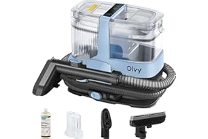 Olvy Nettoyeur de Tapis – Puissant Détacheur 17.000 PA avec Tuyau de 1,6m, Câble de 4m, Fonction d’Auto-Nettoyage & 500ml de Solution de Nettoyage – Tapis, Canapé, Matelas & Voiture