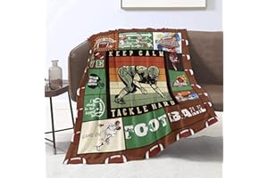 ‎DOMGOGE Fußballdecke, Fußballdecken für Herren, Teenager, Jungen, amerikanischer Fußball, Decken und Überwürfe für Erwachsene, weiches Flanell-Fleece, gemütliche Decke, Geburtstagsgeschenk, 152.4x203.3 cm