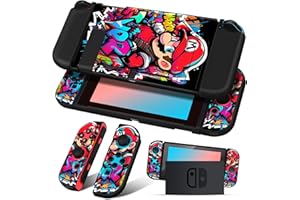 Koecya for Nintendo Switch Case Cute Cartoon Anime Design Cases Kawaii Fun Funny Fashion Soft Slim Protective Shell Cover Dockable Joycon for Kids Boys Teens Girls for Switch 2017 Black
