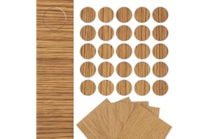 DecoMeister Tapas Adhesivas Para Tornillos Agujeros Tapones Para Muebles Madera Tapa Embellecedora Pegatinas Para Tapar Armario Escritorio Patrón Roble Ø 14mm Juego de 125 Piezas