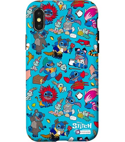Cover In Gel Per IPhone X/XS &ndash; Lilo &amp; Stitch &ndash; Blu E Rosa &ndash; Antiurto