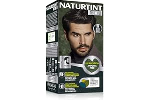 Naturtint Men | Coloración Permanente Sin Amoniaco | 100% Cobertura de Canas | Especial Hombres | Color Natural y Duradero | Ingredientes Naturales | 1N Negro | 170ml
