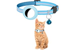 PF DOGGY PRENDRE SOIN DE LUI Collar Airtags para gatos PF Doggy para garantizar la seguridad y la vigilancia de su compañia felino (azul gris, airtags no incluidos)