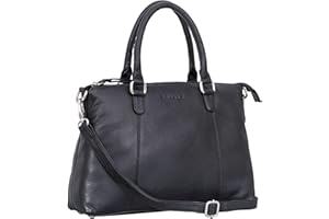 ROYALZ "Payton Elegante Lederhandtasche Damen Echtleder Klein Vintage Henkeltasche Ledertasche Frauen;Farbe:Schwarz
