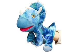 LOMTRATS Marionetas de Mano de Dinosaurios para niños,Incluye Triceratops y Tyrannosaurus Rex con Bocas Abiertas móviles, Contar Historias,Regalos de cumpleaños