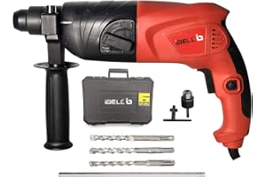 IBELL Rotary Hammer Dril RH20-25, 500W, Copper Armature, SDS Plus Chuck 20mm, 850 RPM, Impact Energy 1.5J, 2 Functions with Vibration Control (Red)
