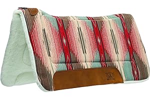 Weaver Leather - Sillín Contorneado Multiusos de 30 x 30 Pulgadas con Inserto de Fieltro y Parte Inferior de Lana de Merino