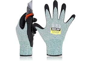 DEX FIT Cru553 Guanti Resistenti al Taglio Livello 5, Comodo Fit 3D, Presa Salda, Smart Touch, In Nitrile Resistente, Sottili e Leggeri, Lavabili in Lavatrice, 1 paio (XL, Cut 5 Cru553 Green 1pr)