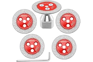 FOCSTOL Mini tarcza diamentowa do płytek, 5 sztuk, 50 mm, 1 sztuka M14, gwint do szkła, jadeit, marmur, sztuczny kamień, porcelana, ceramika