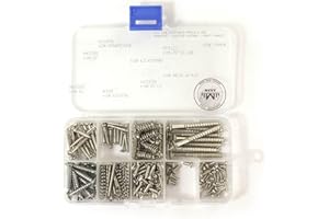 M MAKA MAKA Guitar Screw Kit Assortment Box Kit for Electric Guitar Bridge, Pickup, Pickguard, Tuner, Switch, Neck Plate, with Springs, 9 Types, Total 149 Screws, Chrome