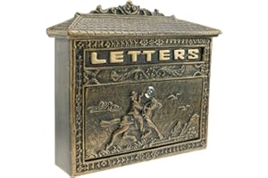 PrimeMatik - Stara żeliwna skrzynka na listy i pocztę w kolorze końskiego rdzy