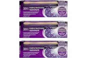 BEAUTY MIX XOC Purple Whitening Toothpaste and Bamboo Toothbrush Set - Advanced Enamel-Safe Color Correction Technology for Whitening and Polishing Teeth, Achieve a Brighter, More Confident Smile, Pack of 3