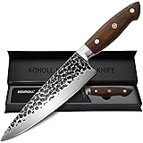 KONOLL Profi Kochmesser – extra scharfes Küchenmesser mit rostfreier Edelstahl-Klinge – Qualitäts-Kochmesser – Hochwertig: ex