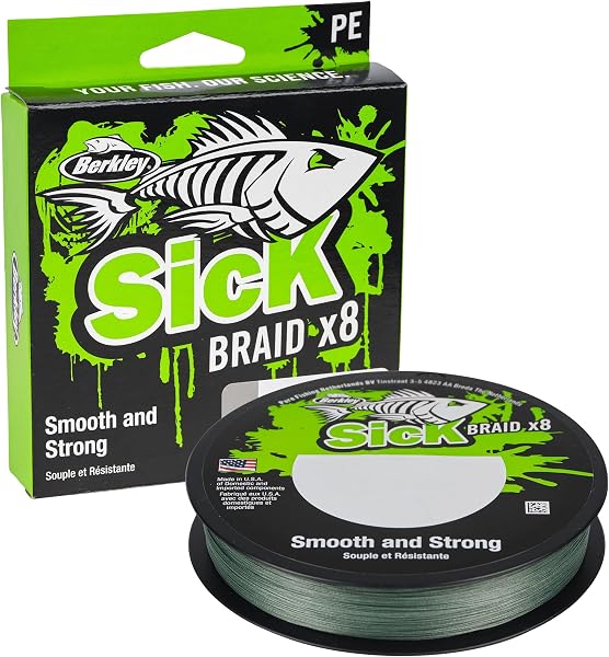 Berkley Sick Braid - Línea de pesca trenzada de 8 hebras, súper suave, 8 portadores, multifilamento, trenza de polietileno, líneas de pesca de depredador de 150/300 m para pesca en agua dulce y salada - 1