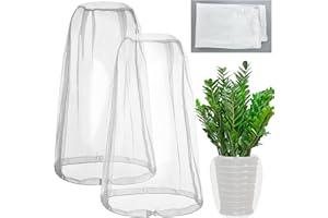 CISHOW 2 STK Blumentopfgitter, 46 * 46 cm Blumentopfschutz, Pflanzenschutznetz für Obstbäume, Blumen- & Pflanzensicherungen, Schutznetz Feinmaschig mit Kordelzug, Pflanzenblumenschutz für Kinder Haustiere