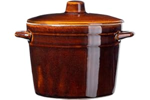 KADAX Casserole en céramique avec poignées latérales et couvercle, passe au lave-vaisselle, pot en céramique, fait à la main, marmite pour concombres (2,5 l)