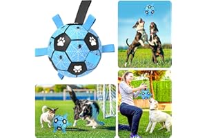 X XBEN Pelota de juguete para perros, 20 cm, juguete duradero para perros pequeños, medianos y grandes, balón interactivo para perros con cuerda y inflador, para exteriores, césped, natación