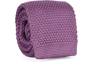 CRAVATESLIM Cravate Tricot Homme Unie ou Rayée - Cravate fine Tricotée style Maille - Longueur 148cm, Cravate slim coupe moderne Largeur 6cm à la pointe - Accessoire de Mode pour Chemise