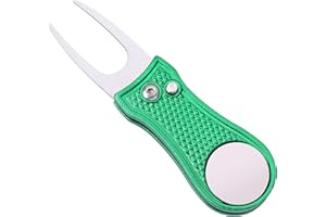 Mile High Life Outil de Divot de Golf Pliable en métal avec Bouton Pop-up et marqueur de Balle magnétique (Multicolore/Forme)