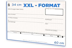 ‎LITFAX Litfax Spendenscheck XXL - Sparkasse Bankenscheck, 60x34 cm (1er Pack) - Stärke 3mm - Flexibel beschreibbar - Witterungsbeständig - PR Scheck - Riesenscheck - für Veranstaltungen - Scheck Groß