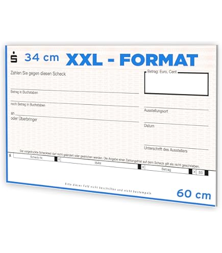 Litfax Spendenscheck XXL 60x34cm 5er Pack - Riesenscheck Für Veranstaltungen & Preisverleihungen