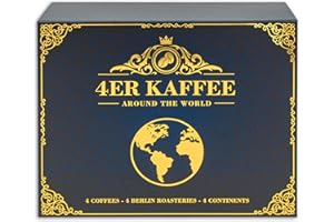 9ER KAFFEE Kaffee Geschenk-Set von 4 Berliner Kaffeeröstereien | Around The World | 4 Single Origin Kaffees aus 4 Kontinenten | Geschenk zum Geburtstag | Geschenkidee für Männer & Frauen | Geburtstagsgeschenk