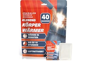 ‎BRAMBLE BRAMBLE 40 Pack Luftaktivierte Wärmepflaster, Wärmepads, Rückenwärmer - Rücken, Beine, Arme, Schultern - Sport, Outdoor, Wandern, Golf, Fußball Zuschauer (bis zu 8 Std)