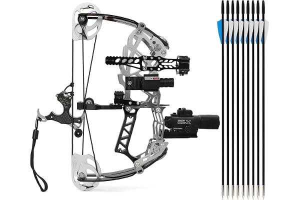 surwolf 12.9" compoundbåge,15~32lbs Bågskyttebåge och piluppsättning,Vuxna jaktbåge,Målskyttebåge,med tillbehör för pilbågsfiske,Jakt