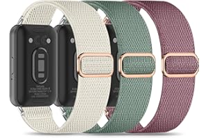 Wizvv 3 elastyczne paski kompatybilne z Samsung Galaxy Fit 3, nylonowy, pasek do zegarka, Quick Release, zamiennik do Samsung Galaxy Fit 3 SM-R390 dla kobiet i mężczyzn