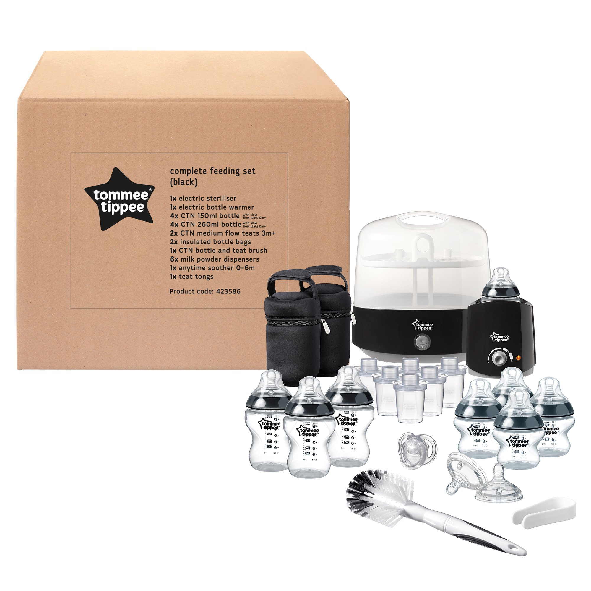 Tommee Tippee Closer to Nature Complete Feeding Set, Black