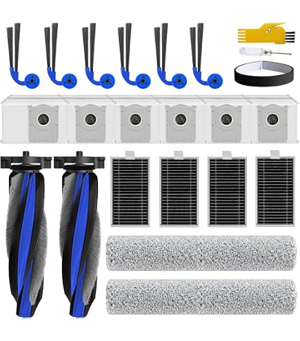 Lot de 19 pièces de rechange T90 Omni pour aspirateur robot ECOVACS DEEBOT T90 Omni / T90 PRO Omni, kits d'accessoires de rechange avec 1 brosse principale, 6 brosses latérales, 4 filtres