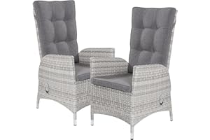 ‎LC GARDEN 2X LC Garden Positionsstuhl Verstellsessel Parma Dining weiß-grau