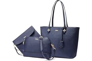 LOVEVOOK Sac à Main Femme Ensemble Sac à Bandoulière Sac à Main épuale en PU Cuir Sac Porté Main de 3 Pièces Grand Concepteur Sac Fourre-tout Moyen Grand Mode élégant