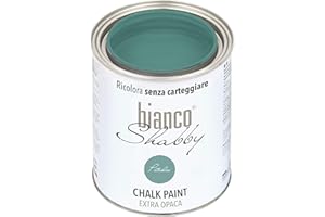 bianco Shabby® Petrolio Kreidefarbe Wasserbasis für Alle Oberflächen einfach zu verarbeiten ohne schlechten Geruch - Chalk Paint Extra Matt (1 Liter)