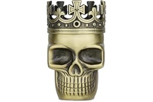 Golden Bell Grinder 1.5 inch Spice Grinder Full Metal Skull Grinder for Halloween Day of The Dead Decoration - Bronze