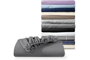 Bare Home Lenzuolo con angoli - 180 x 200 cm - Microfibra di poliestere spazzolata - Per materasso fino a 30 cm - Tessuto extra morbido (180 x 200, Grigio Scuro)