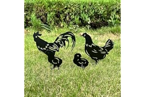 JXCBXJ Chicken Farm Art Garden Decoration,Deco Giardino Esterno Metallo,4 pezzi di paletti per pollo in metallo, per sentiero, pavimento, giardino, prato, decorazione per esterni.