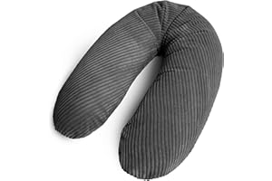 ‎AMILIAN Amilian Stillkissen XXL 170 cm – Seitenschläferkissen für Schwangerschaft & Stillzeit – Lagerungskissen mit Füllung & abnehmbarem Bezug - Nebelklang