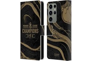 Head Case Designs Officially Licensed Liverpool Football Club Black Marble 2025 Premier League Champions Leather Wallet Case Compatible With Samsung Galaxy S23 Ultra 5G